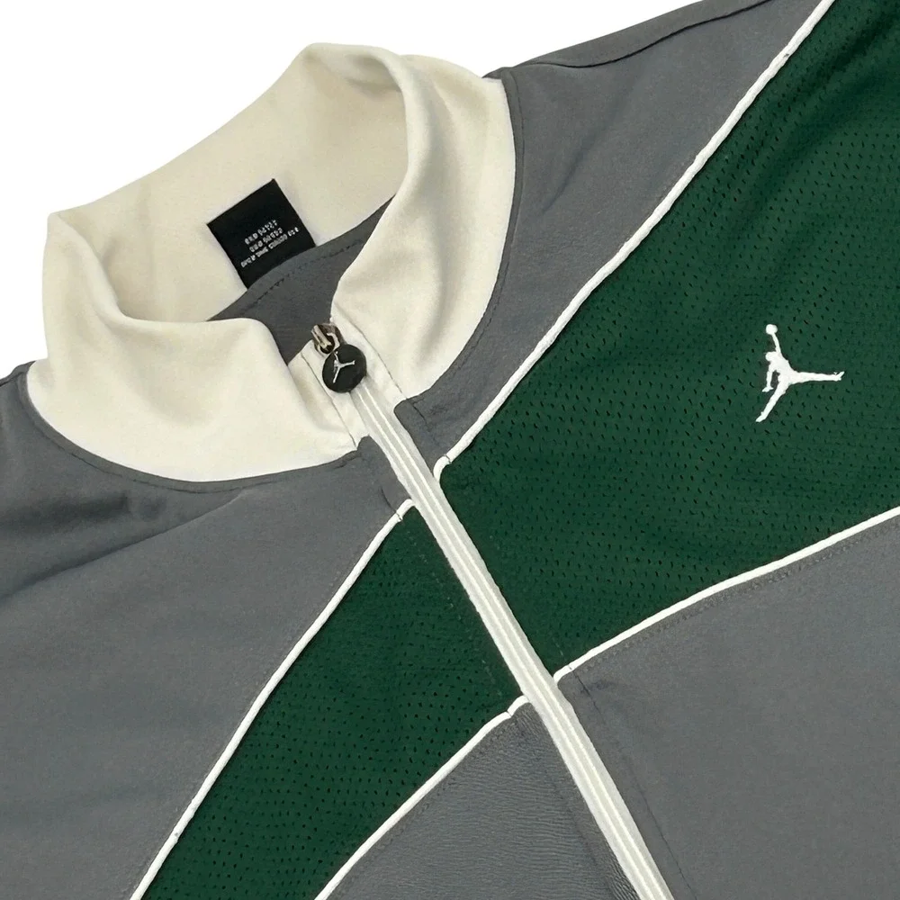 Jordan Track Jacket Mens XXL Grey Green Colorblock Zip Up Jumpman